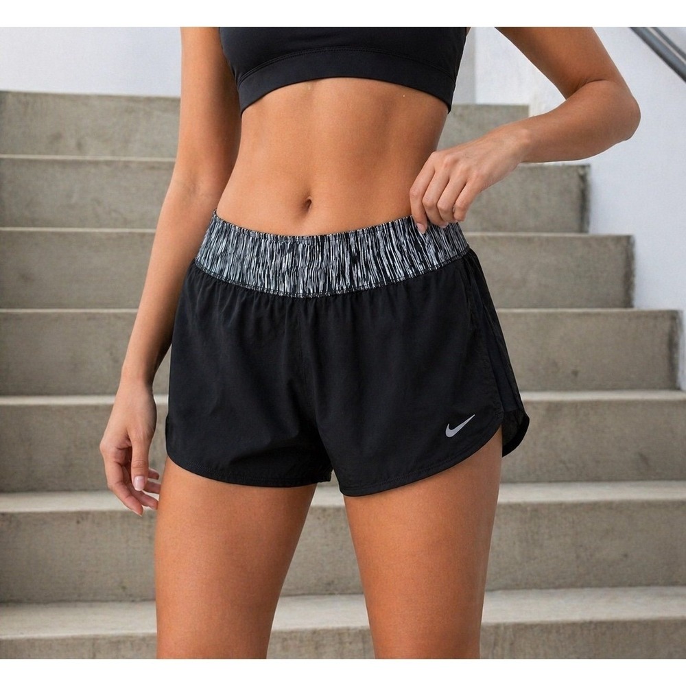 Nike Dri Fit Running Shorts Women XL Black Athletic Lined Gym Active
